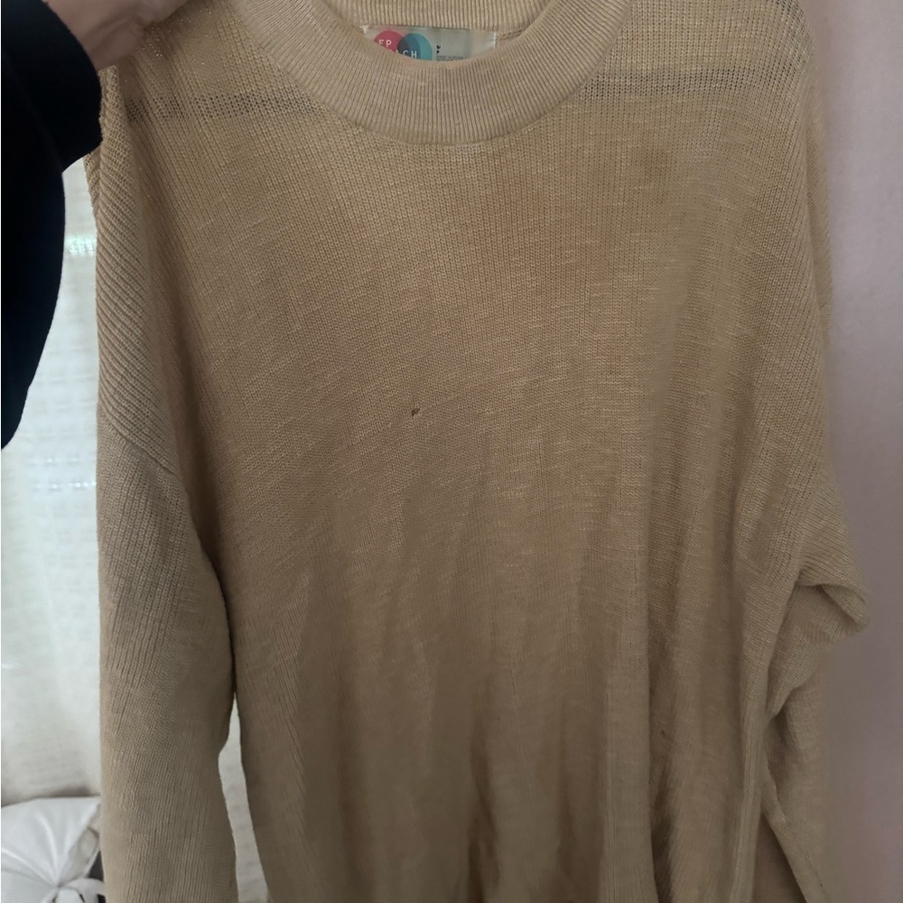 Free People Cream Crew Neck Sweater Set